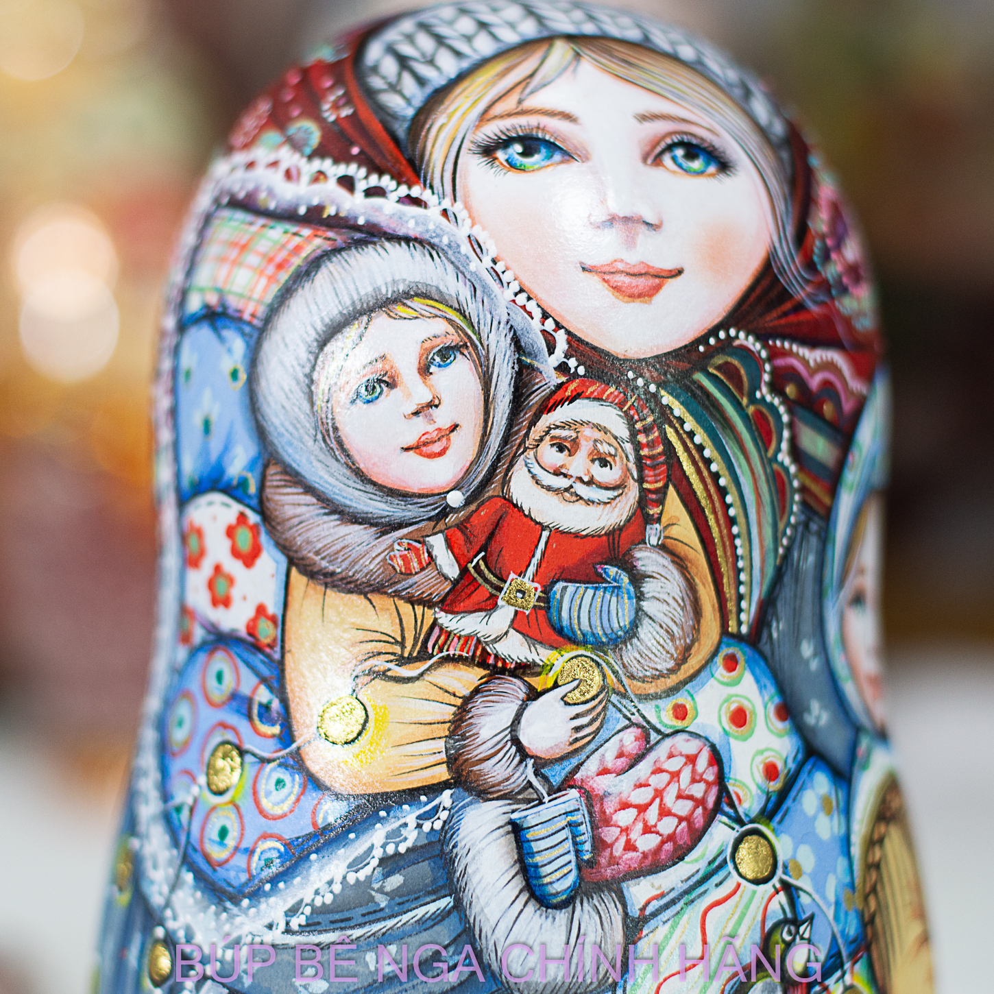 BỘ BÚP BÊ NGA MATRYOSHKA 5 LỚP 20CM HOA VĂN "CÔ BÉ MÙA ĐÔNG" CỰC ĐẸP VÀ PHONG CÁCH, CÁ TÍNH