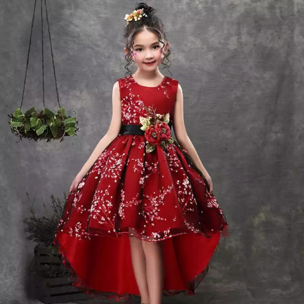 Váy đầm công chúa đỏ đuôi tôm từ 8-40 kí