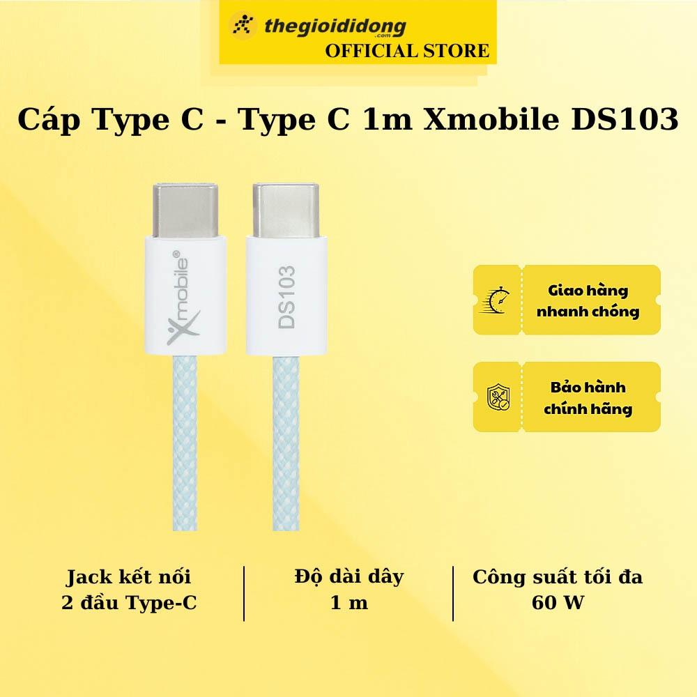 Cáp Type C - Type C 1m Xmobile DS103 - Hàng Chính Hãng