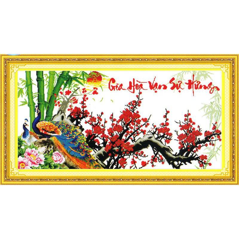 Tranh thêu chữ thập Gia Hòa Vạn Sự Hưng DLH-222900
