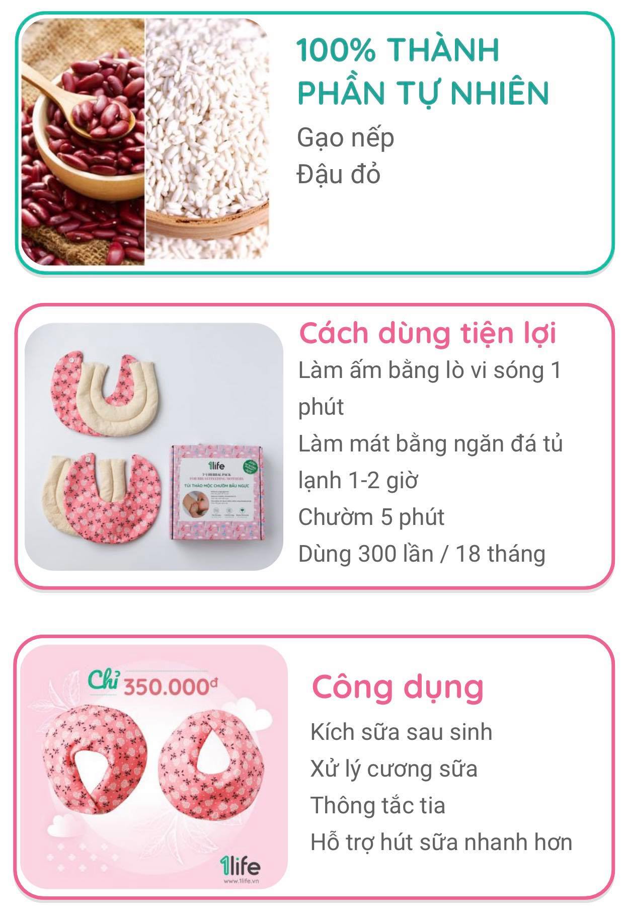 Túi chườm kích sữa 1Life