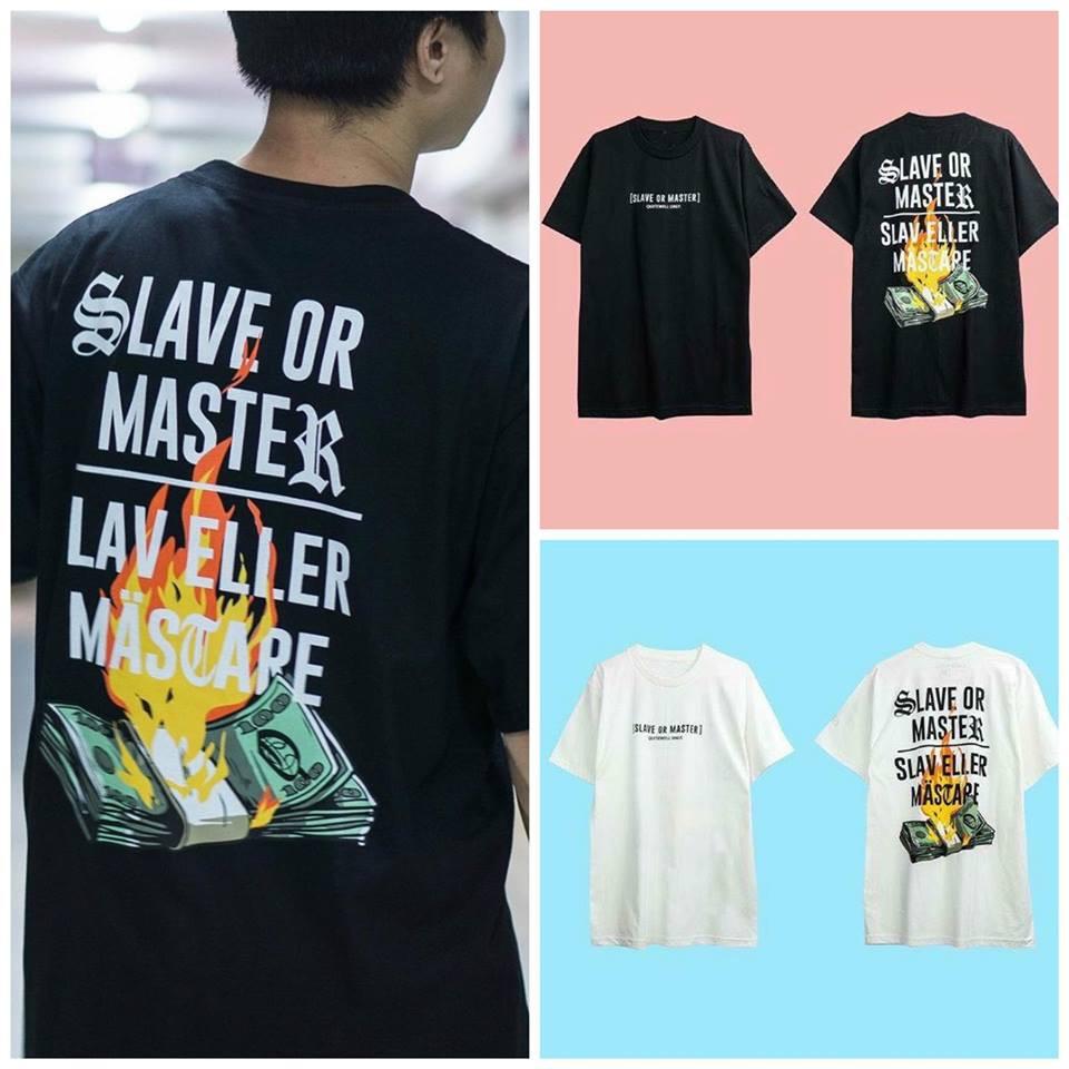 Áo Thun Cotton Nam Nữ Tay Lỡ Slave Or Master Unisex