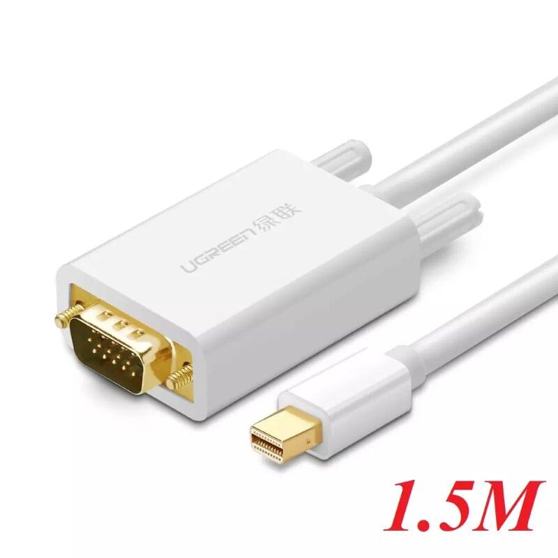 Ugreen UG10410MD103TK 1.5M Màu Trắng Cáp chuyển đổi Mini DP sang VGA hỗ trợ phân giải 1080P - HÀNG CHÍNH HÃNG
