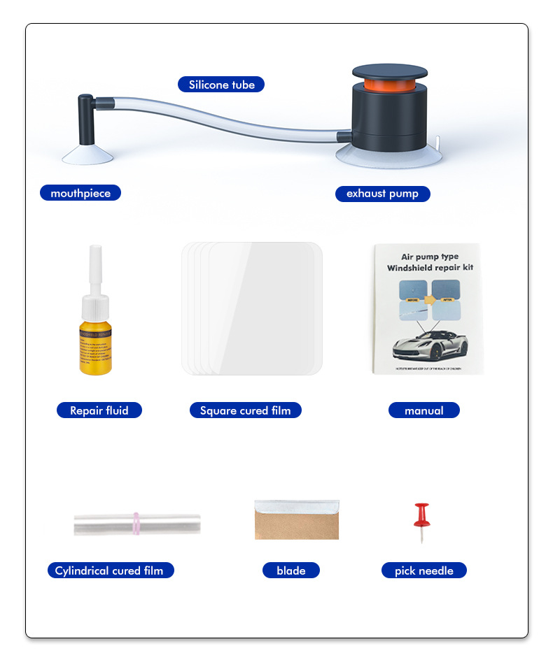 Dụng cụ xóa nứt kính dài chuyên dụng Air Pump Windshield dễ dàng sử dụng