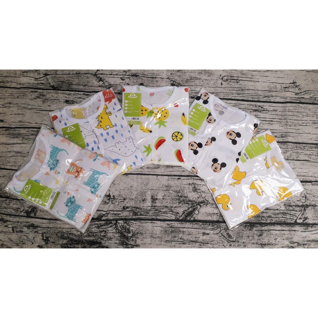 Bộ quần áo cotton giấy sơ sinh cộc tay mỏng mát mặc mùa hè - MS18