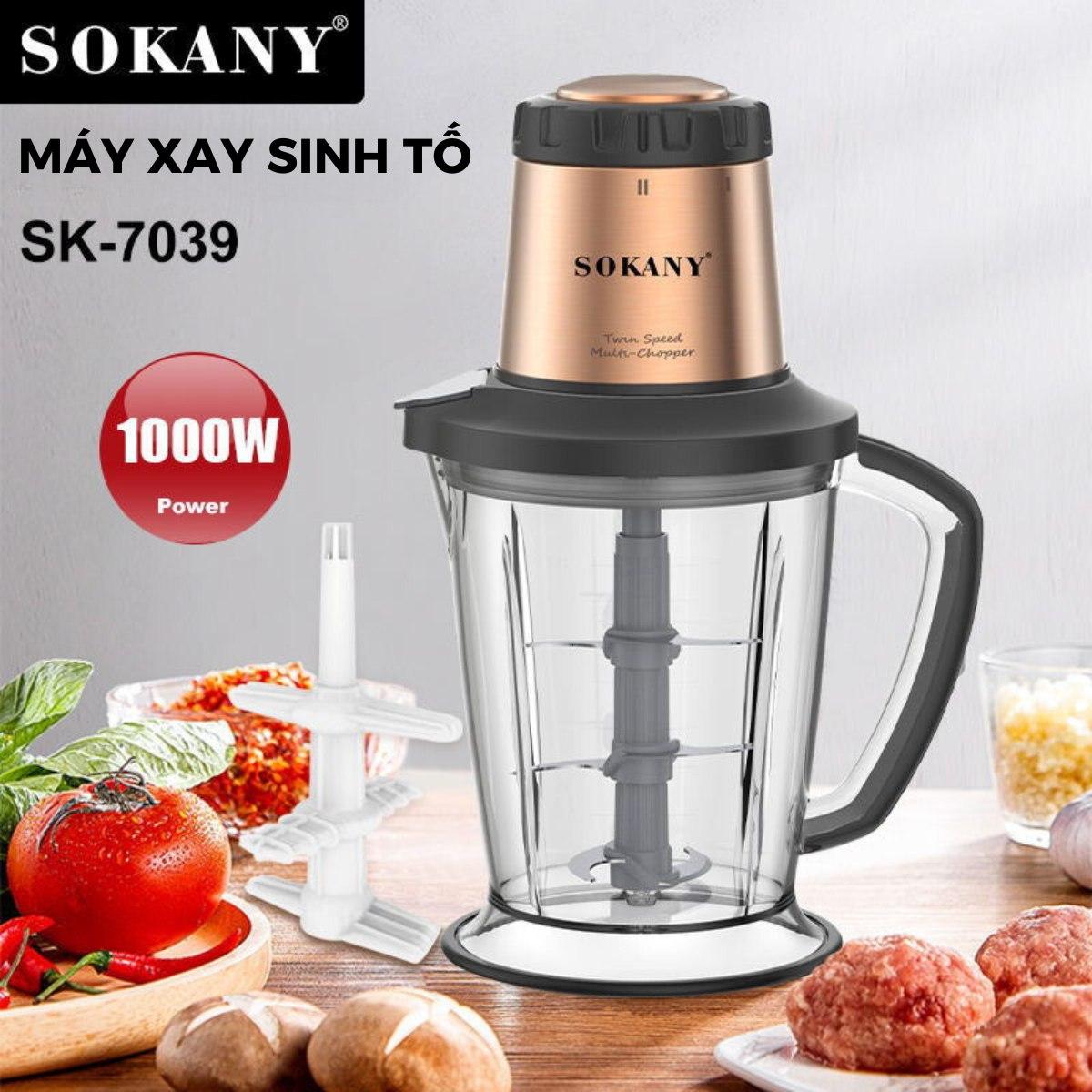 Máy xay sinh tố đa năng công suất cao 1000W xay đá viên dễ dàng SOKANY SK-7039 - HÀNG CHÍNH HÃNG - DELIYA