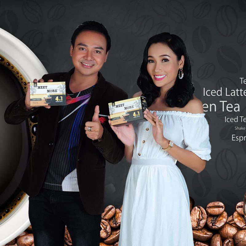 Cà Phê Dừa Hòa Tan 4in1 Meet More - Hộp 15 Gói
