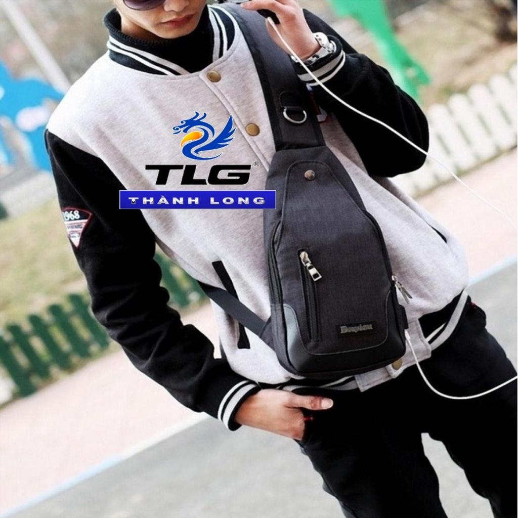 Túi đeo chéo nam cao cấp tích hợp cổng sạc USB Đồ Da Thành Long TLG 208211 2(đen) tặng 01 bút bi cao cấp TLG