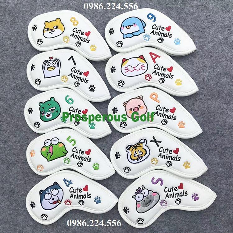 Bọc đầu gậy golf cover gậy sắt da PU chống trầy xước bụi bẩn 10 chiếc BD012