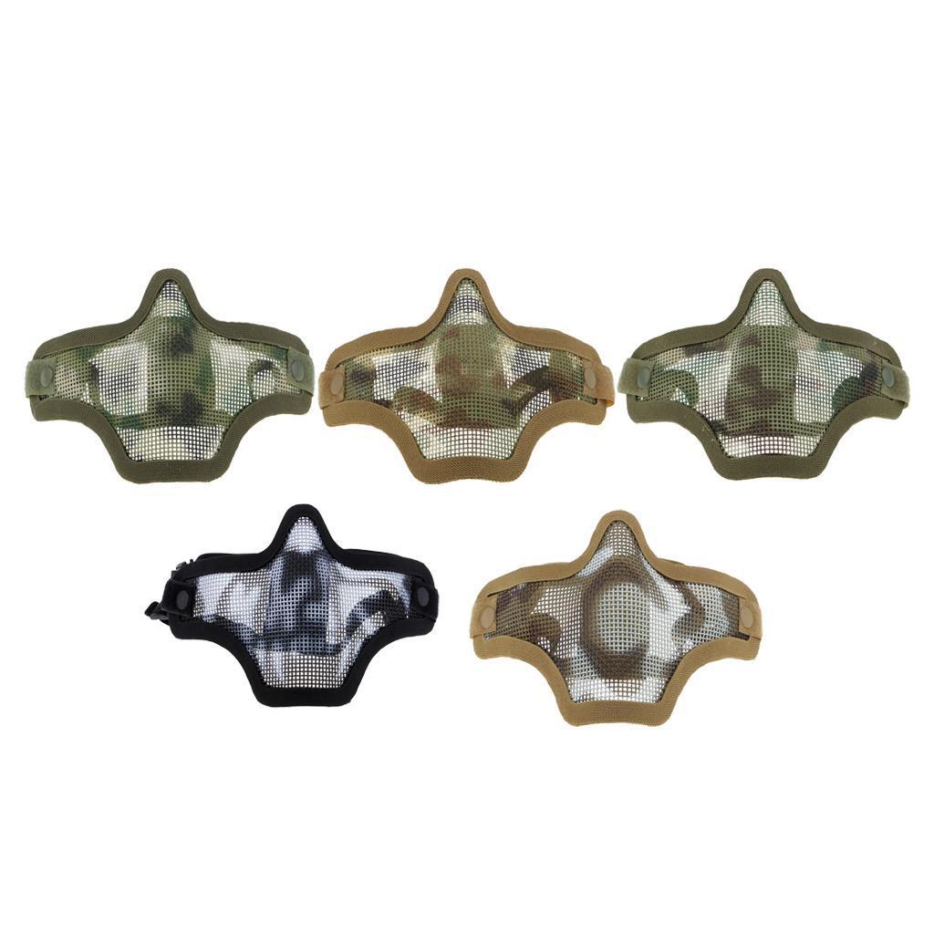 Hunting Adjustable Steel Half Face Mesh Mask, with Stable Back Strap