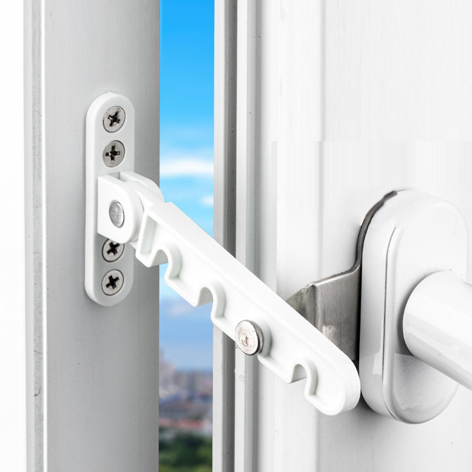 Childproof Window Restrictor, Child Safety Window Stopper, 4 Gear against Easy to Install and Use Window Lock for Dormitory Home