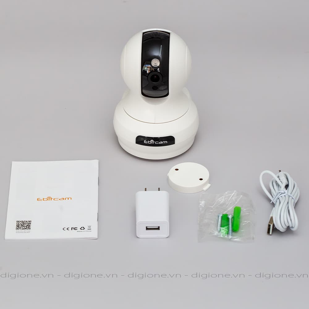 Camera IP Wifi Ebitcam E3 Full HD 1080P 2MP - Đàm Thoại 2 Chiều, Xoay 360 độ - Hàng chính hãng