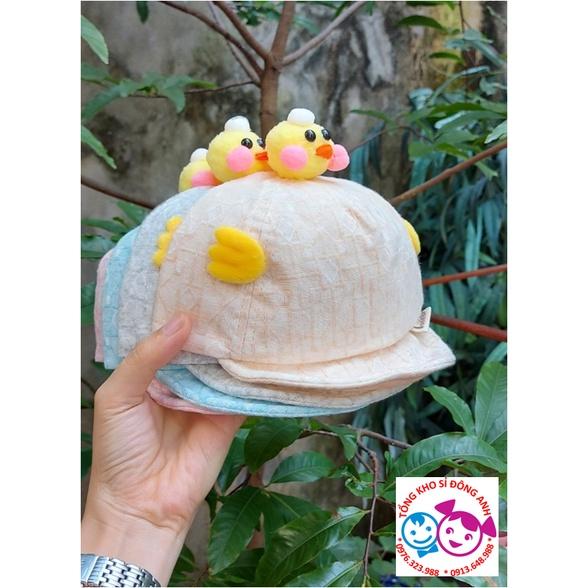 Mũ lưỡi trai GÀ BÔNG vải cotton mềm mịn cho bé từ 0-15 tháng tuổi