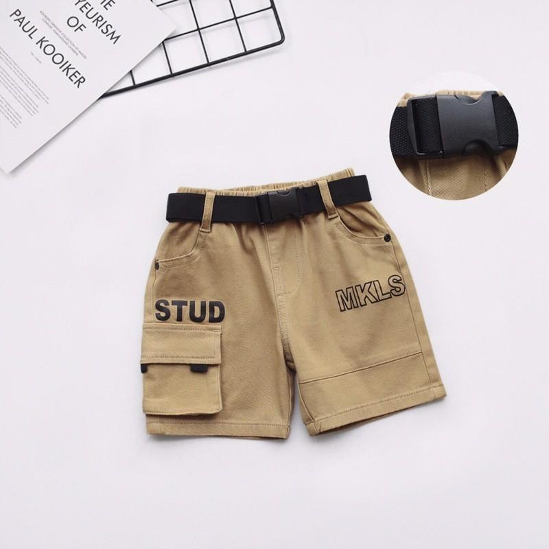Quần short kaki Nexxi túi hộp bé trai size đại 20-45 kg
