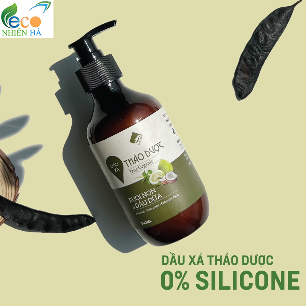 Combo dầu gội thảo dược dầu xả tóc ECOCARE 300ml, sạch gàu, suôn mượt, giảm gãy rụng