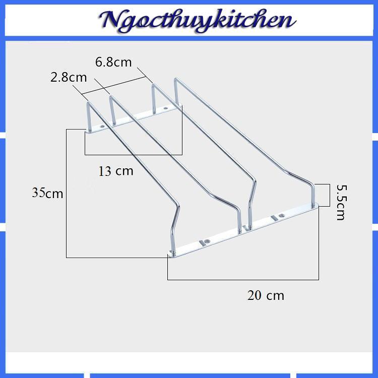 Giá treo ly inox 304 cao cấp 2 hàng