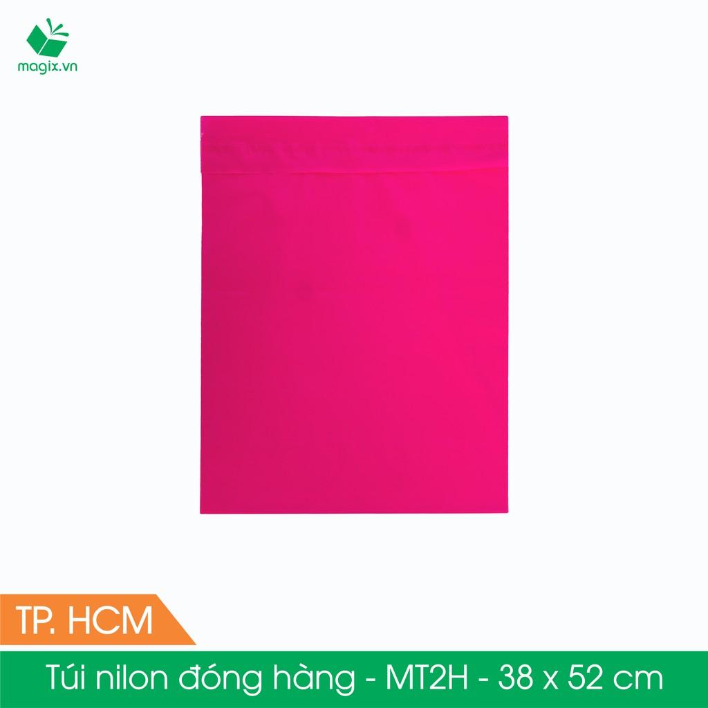 MT3H - 38x52 cm - Túi nilon gói hàng - 300 túi niêm phong đóng hàng màu hồng