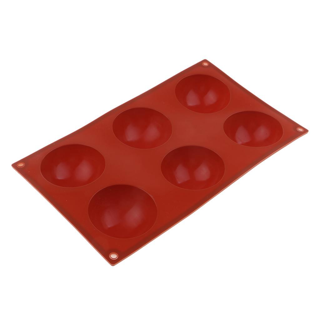 1Pcs Semicircle Silicone Mold Mould, 6 Holes Baking Chocolate Fondant Cake Decoration DIY Crafts, Food Use Grade Silicone Mold