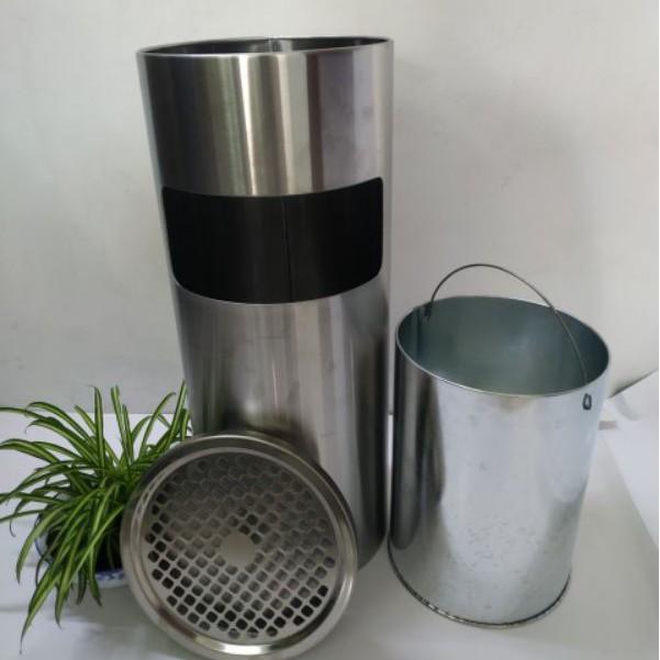 Thùng rác inox tròn gạt tàn