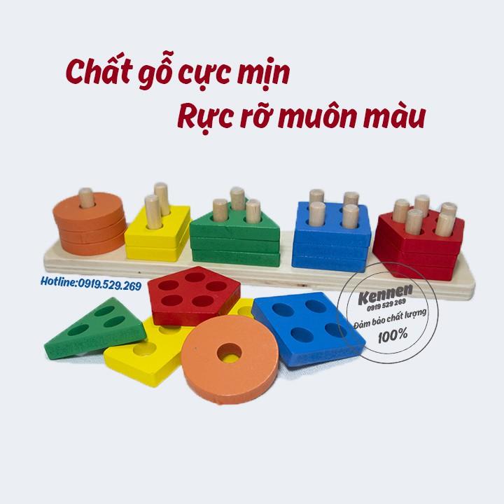 Đồ chơi xếp khối gỗ tư duy