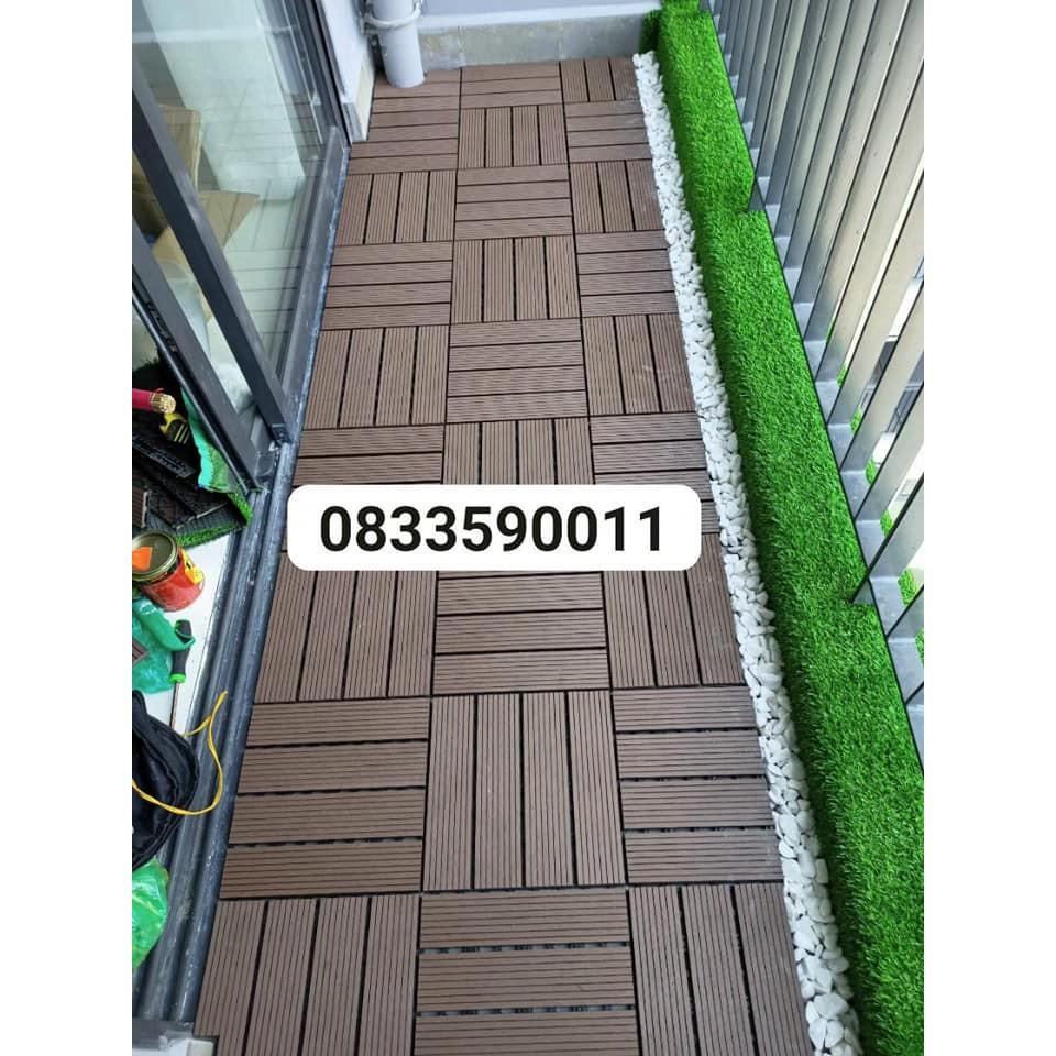Combo 11 vỉ Sàn gỗ nhựa composite Ghép Ban Công Siêu Bền,KT: 30cm*30cm.Nhận thi công