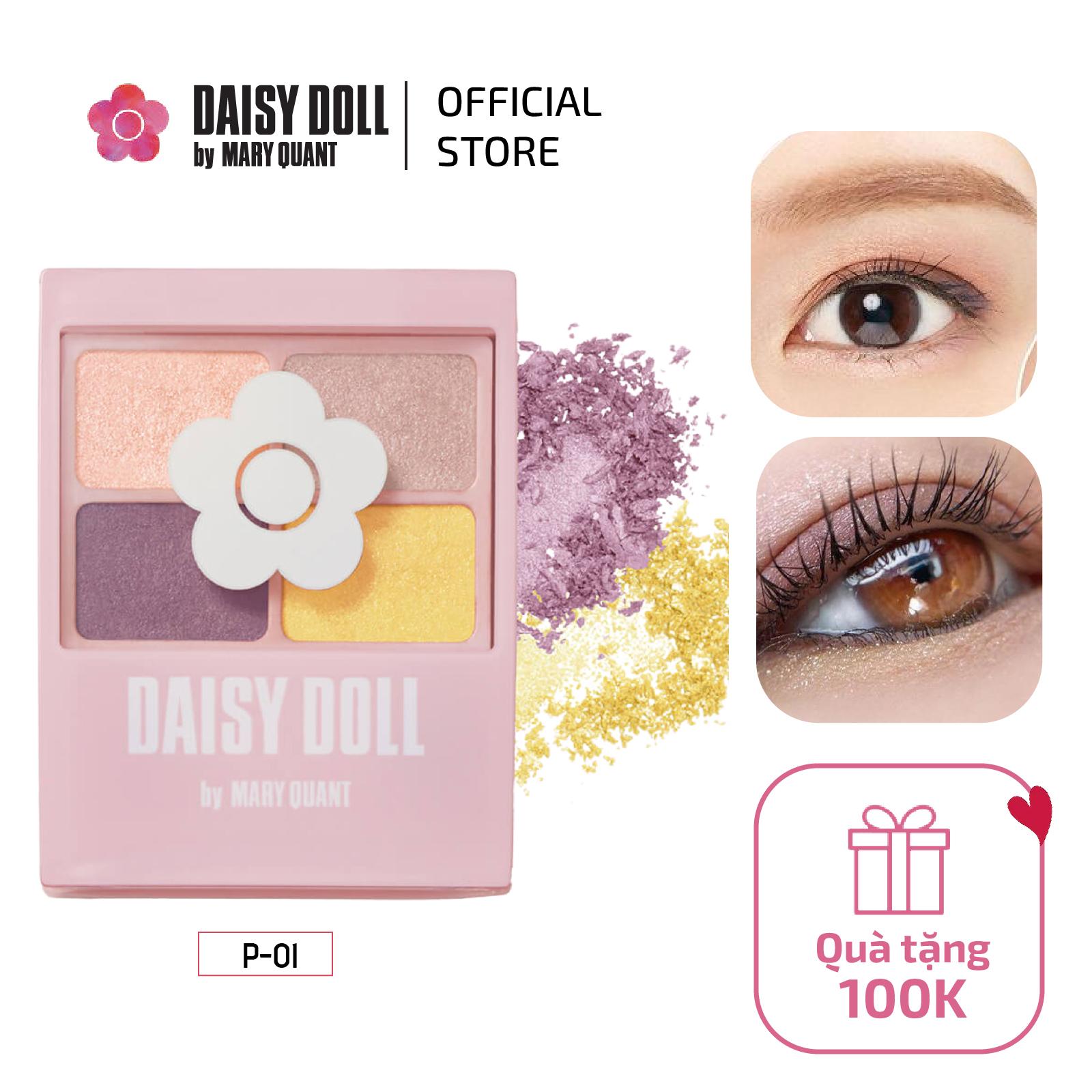 Bảng Phấn Mắt Daisy Doll Nhật Bản Siêu Bền Màu Với 4 Màu Trang Điểm Đa Chức Năng Phấn Má Hồng Phấn Bắt Sáng 5.1g