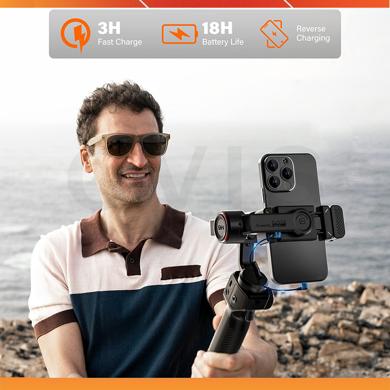 Hohem Isteady M6/M6 KIT - Gimbal Tay Cầm Chống Rung Cho Smartphone, Tích Hợp Cảm Biến AI Xoay 360 độ kèm đèn LED chiếu sáng - Hàng chính hãng - Bảo hành 12 tháng