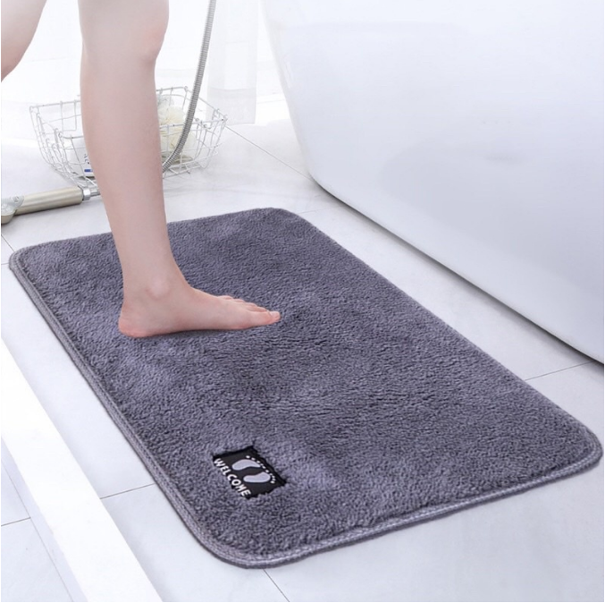 Thảm len lau chân phòng ngủ phòng tắm logo bàn chân kích thước 38*58cm thấm hút nước tốt, chống trượt GD701-TBanChan