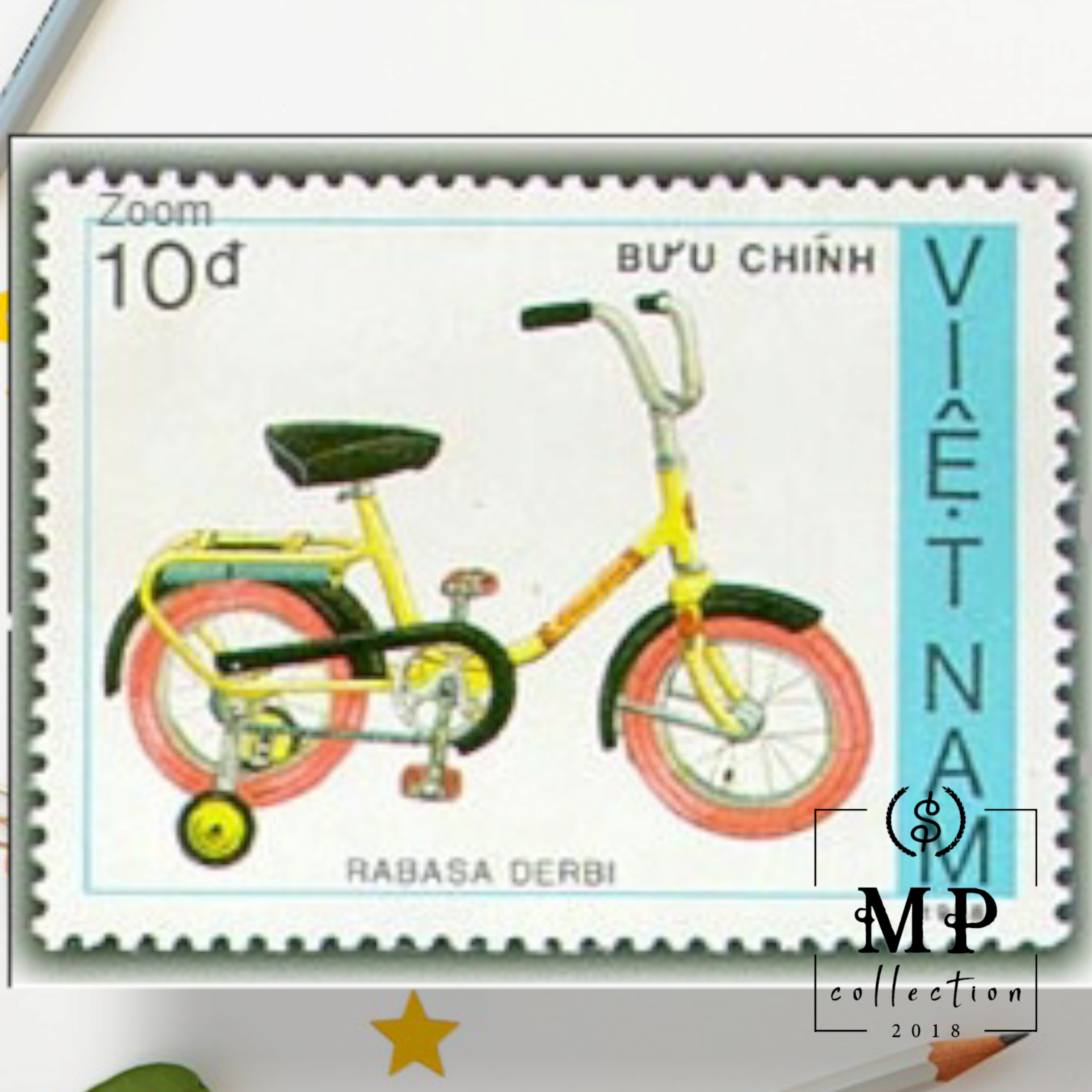 Tem sưu tập MS 566 Tem CTO Việt Nam Xe đạp 1989