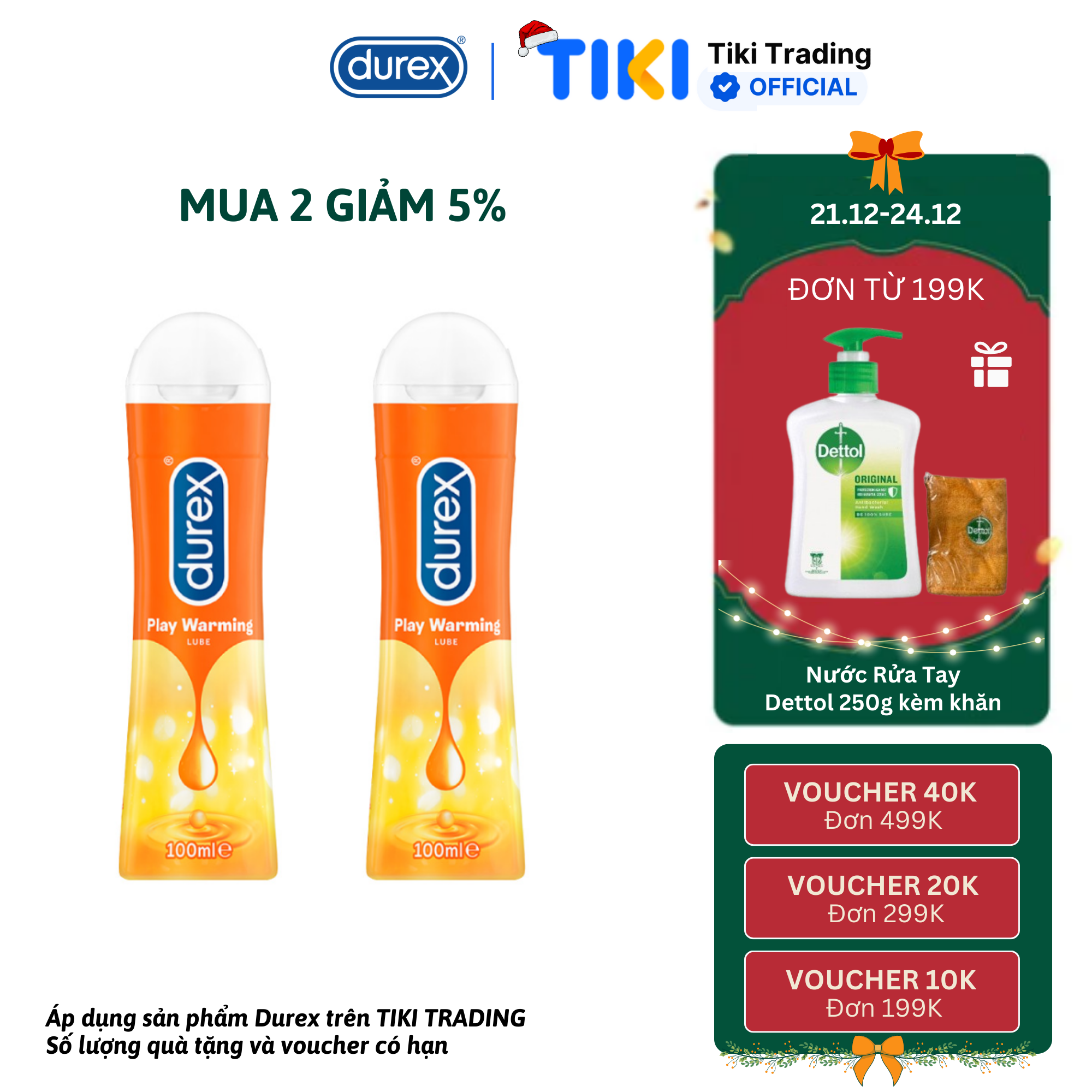 Bộ 2 Chai Gel Bôi Trơn Durex Play Warming 100ml