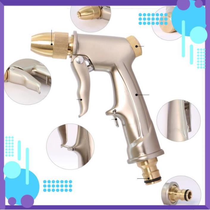 Vòi Xịt Nước️ Bộ dây vòi xịt nước rửa xe, tưới cây , tăng áp 3 lần, loại 20m 206701-1 đầu đồng, cút, nối đen