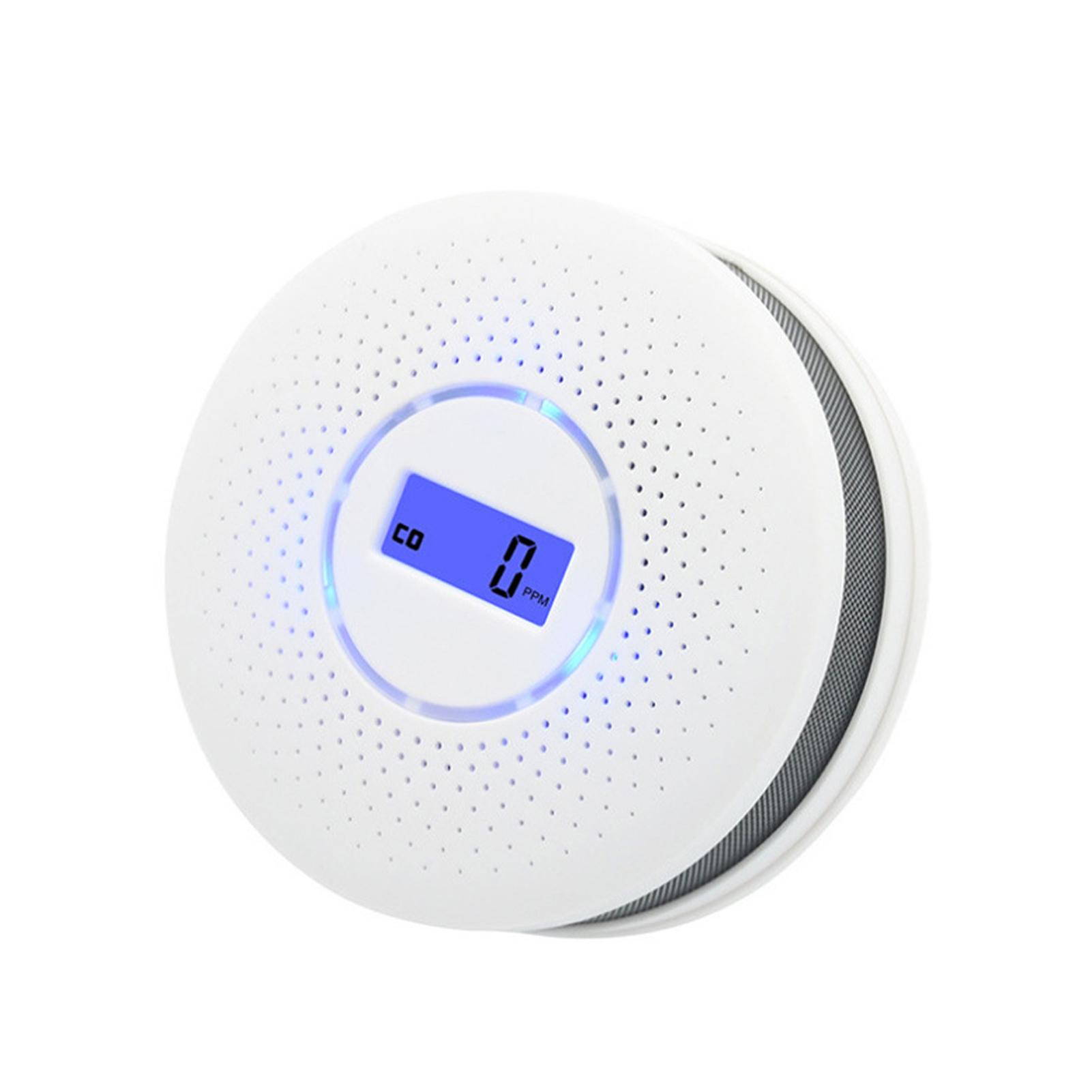 Máy dò khói và khí carbon monoxide chạy bằng pin với màn hình LCD