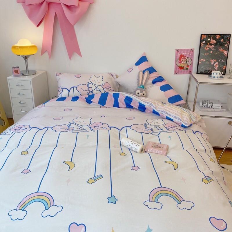 Set Cotton Living Hàng Nhập Khẩu Cao Cấp 4 Món Thỏ Mây