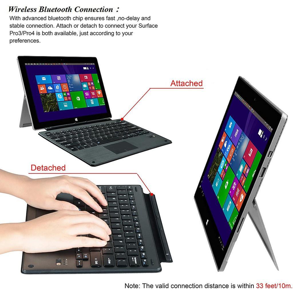Bàn Phím Bluetooth Không Dây Có Đèn Nền Cho Microsoft Surface Go 1 Go 2 Pro 7 8 9 X Pro 6 Pro 5 Pro 4 Pro 3