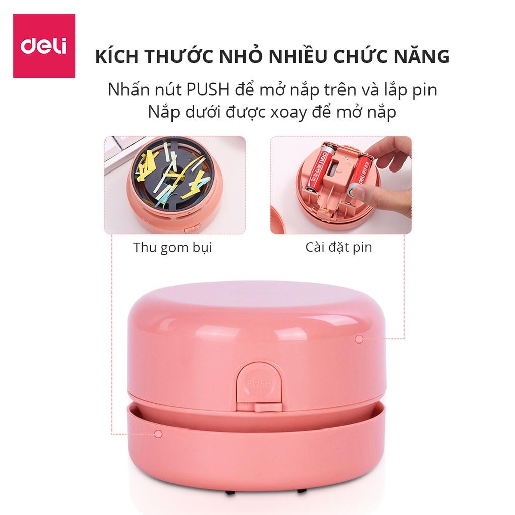 Máy hút bụi bàn mini để bàn tiện lợi hàng chính hãng Deli - Hồng/Trắng/Xanh ngọc - NS198