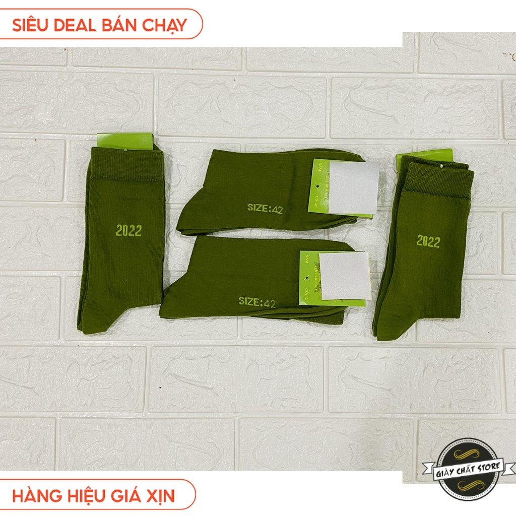 Tất nam xanh rêu cổ cao chất liệu dệt kim cotton co dãn 4 chiều MÃ SQ1