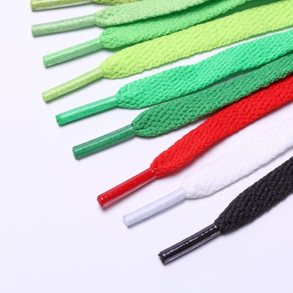 1 CẶP DÂY GIÀY 100CM - DÂY BUỘC GIÀY BẢNG DẸP MÀU TRẮNG LÀM TỪ SỢI BÔNG CAO CẤP