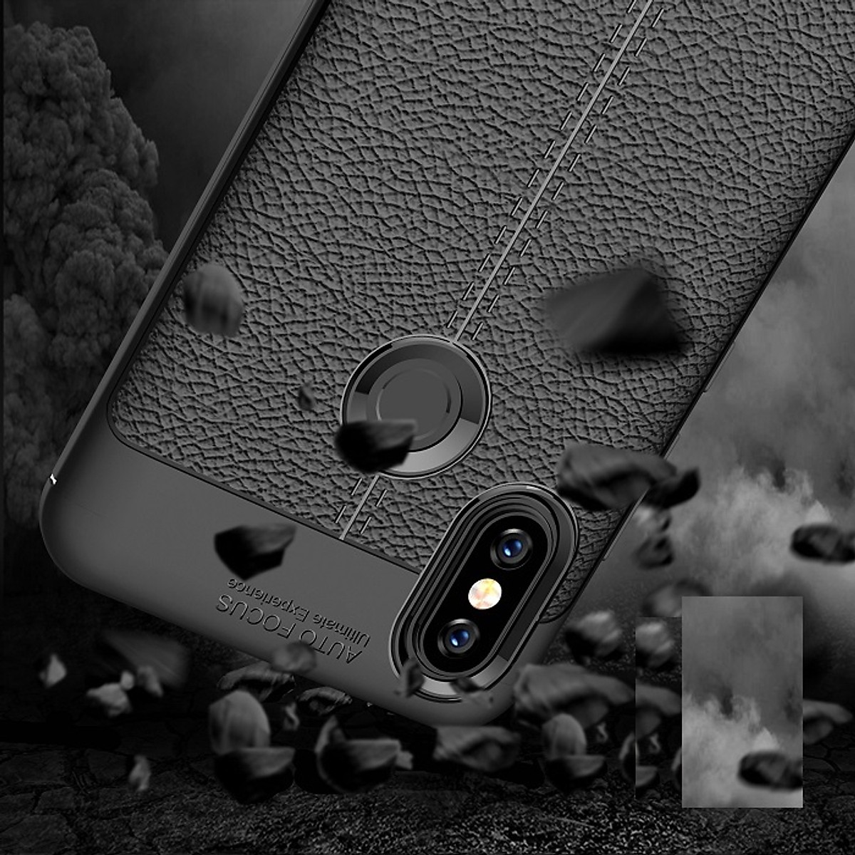 Ốp lưng silicon dẻo giả da Auto Focus cao cấp dành cho Xiaomi Mi 8 - Hàng chính hãng
