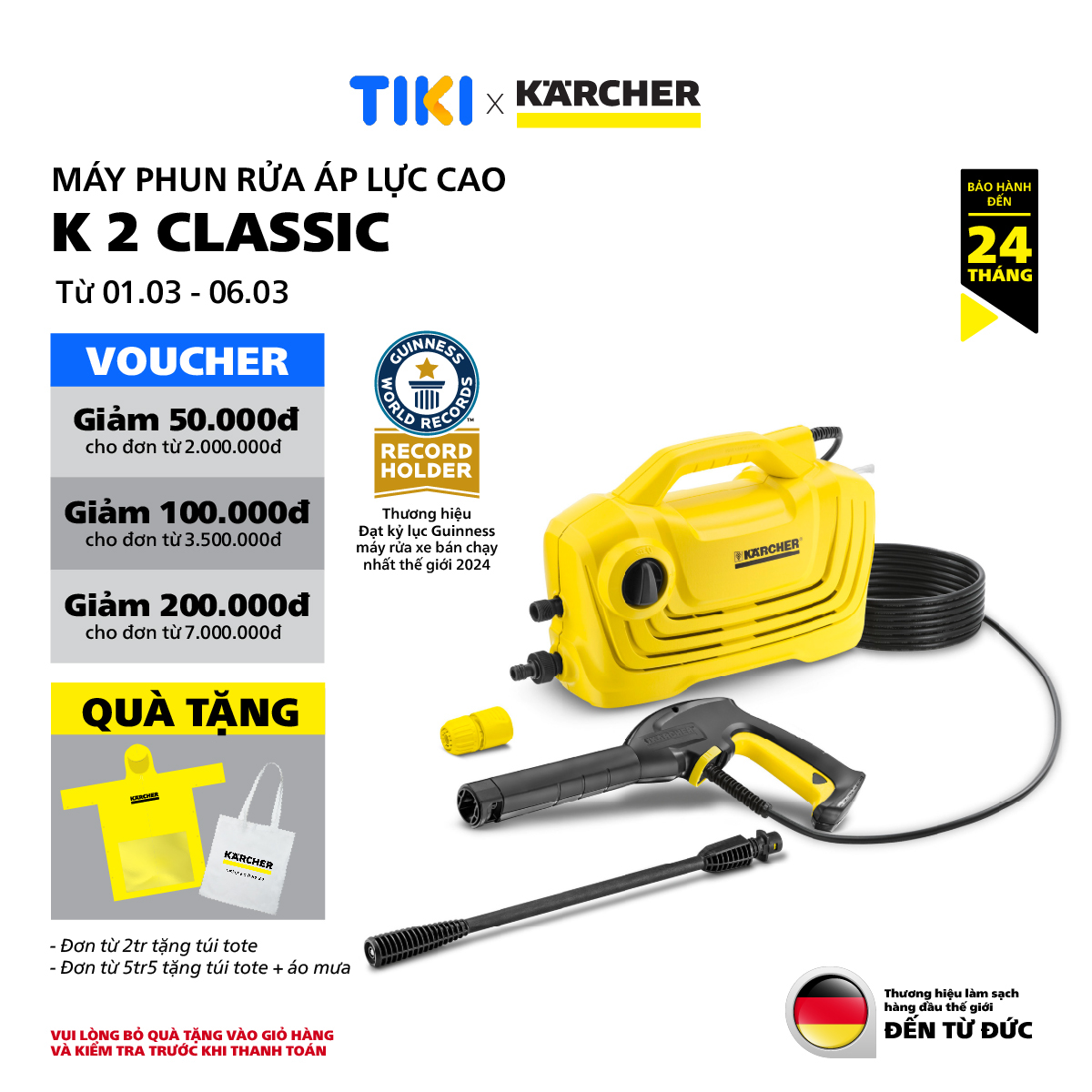 Máy phun rửa áp lực cao Karcher K2 Classic 
