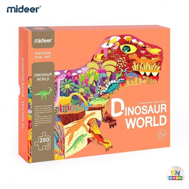 Đồ chơi ghép hình chính hãng Mideer Huge Animal Dinosaur World MD3083 - Thế giới khủng long (280 mảnh ghép)