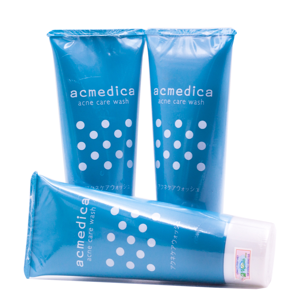 Combo Sữa Rửa Mặt Ngăn Ngừa Mụn, Sạch Nhờn, Ngừa Thâm Nhật Bản Naris Cosmetic Acmedica Acne Care Wash + Bông bọt biển massage mặt Hàn Quốc Aroma – Hàng chính hãng