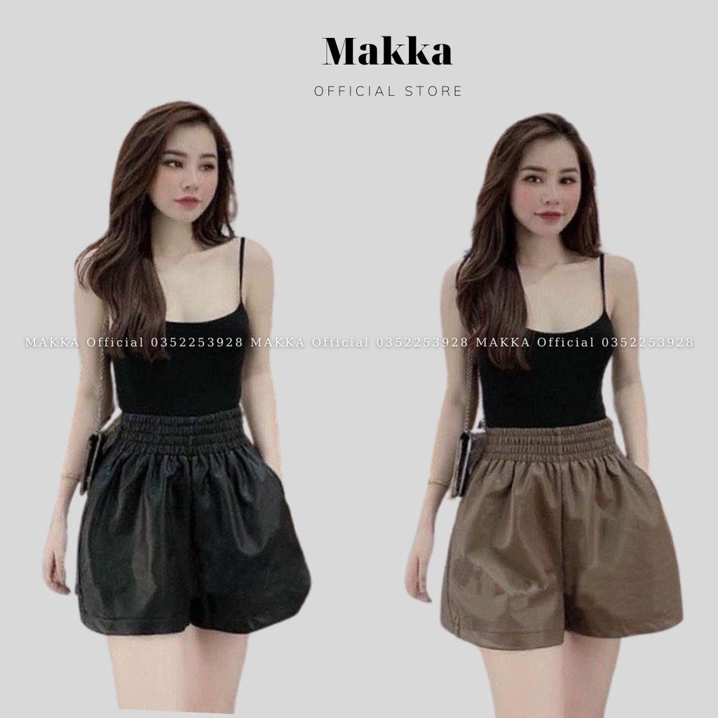 Quần short da nữ cạp chun bản to dáng phồng .SHORT1