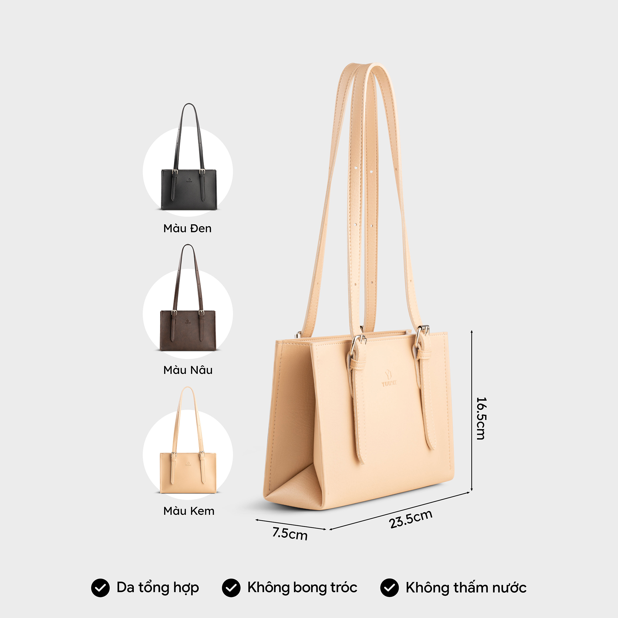 Túi Yuumy ( Thời trang nữ kiểu dáng thanh lịch size 24 - Túi đeo vai da Bergen YN269 )