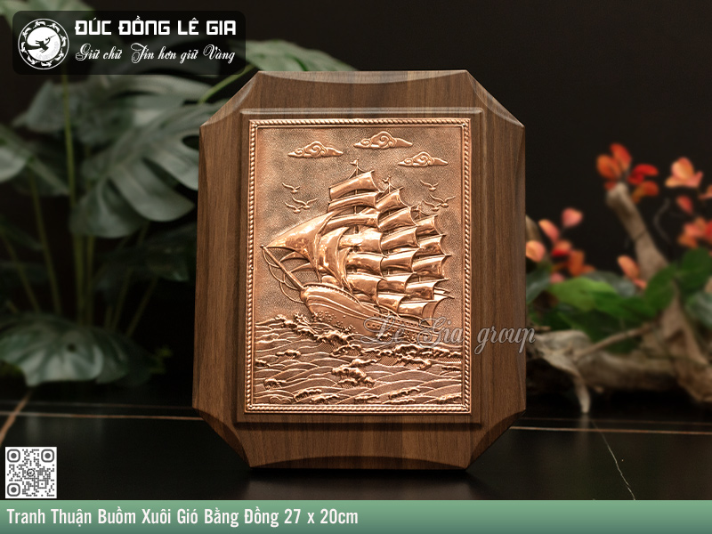 Tranh Thuận Buồm Xuôi Gió Để Bàn Bằng Đồng Quà Tặng Sang Trọng