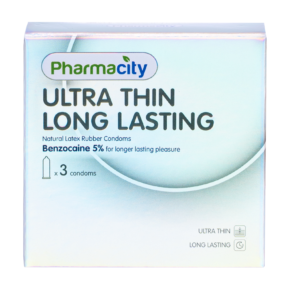 Bao Cao Su Pharmacity Ultra thin Long Lasting N (Hộp/3 cái)