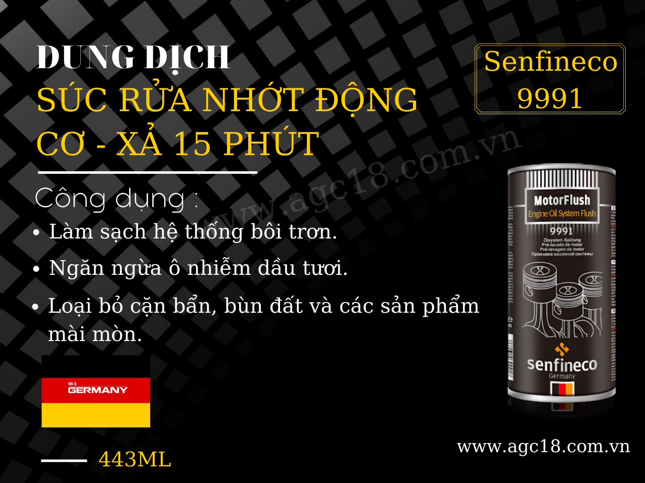 Hình ảnh Dung Dịch Súc Rửa Nhớt Động Cơ Senfineco 9991 Xả 15 Phút