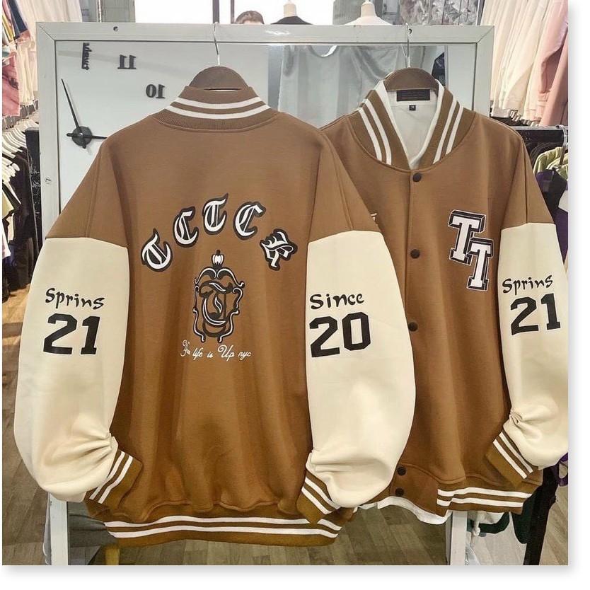 ÁO KHOÁC NỈ NÚT CÀI PHỐI CHỮ TT 2021, ÁO KHOÁC NHẸ CHẤT THUN NỈ NGOẠI HÀNG THIẾT KẾ FORM RỘNG THOẢI MÁI DIỆN CHƠI