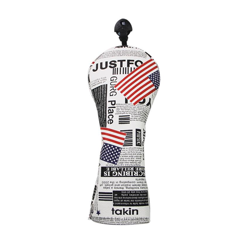 1 Bộ USA Cờ Anh Golf Headcovers, Golf Vintage Retro Yêu Nước Fairway Đầu Gỗ Bao Phù Hợp Với 1,3,5,UT Fairway Gỗ Câu Lạc Bộ Color: 4
