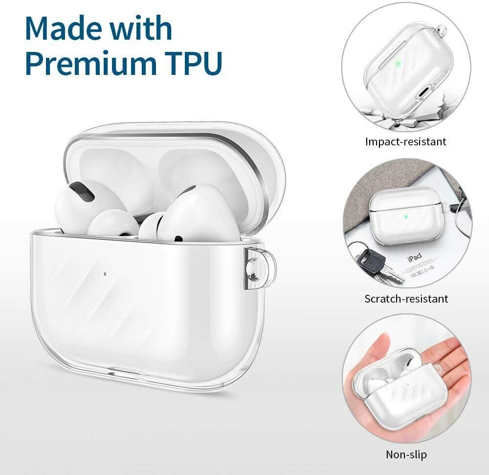 Bao case chống sốc trong suốt cho Airpods Pro 2 2022 hiệu Likgus Clear Shell (Mỏng 0.8mm, bảo vệ toàn diện, vật liệu cao cấp) - Hàng nhập khẩu