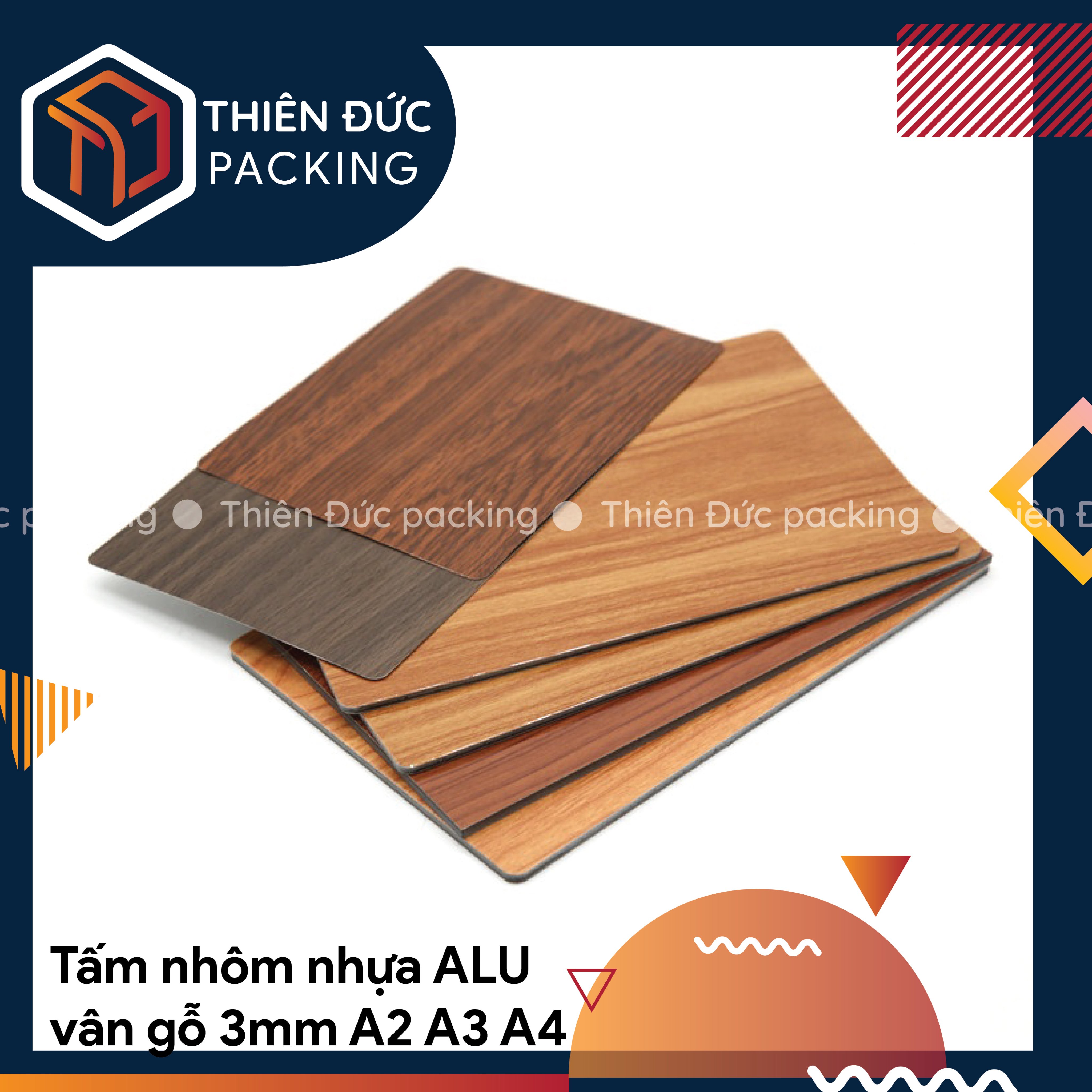 Tấm Nhôm Nhựa ALU 3mm Vân Gỗ A2, A3, A4 Làm Mô Hình, Ốp Tường, Vách Ngăn, Decal Quảng Cáo